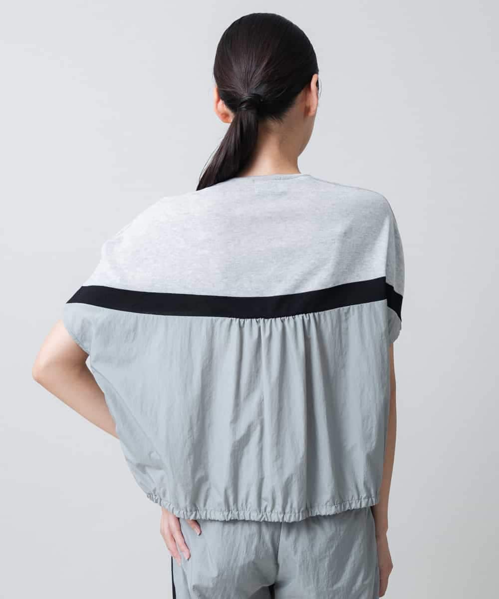 RSFJB04380 TRUNK HIROKO KOSHINO(ヒロココシノ) バック切り替えニットプルオーバー/日本製 ライトグレー