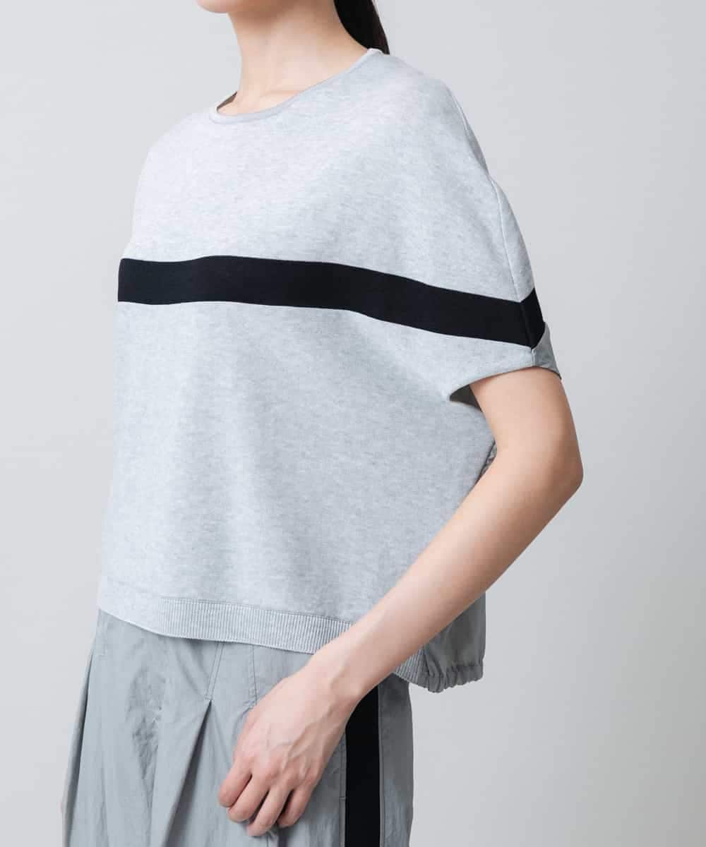 RSFJB04380 TRUNK HIROKO KOSHINO(ヒロココシノ) バック切り替えニットプルオーバー/日本製 ライトグレー
