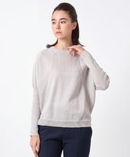 RSFJE11330 TRUNK HIROKO KOSHINO(ヒロココシノ) 和紙リブニットプルオーバー/日本製 グレー