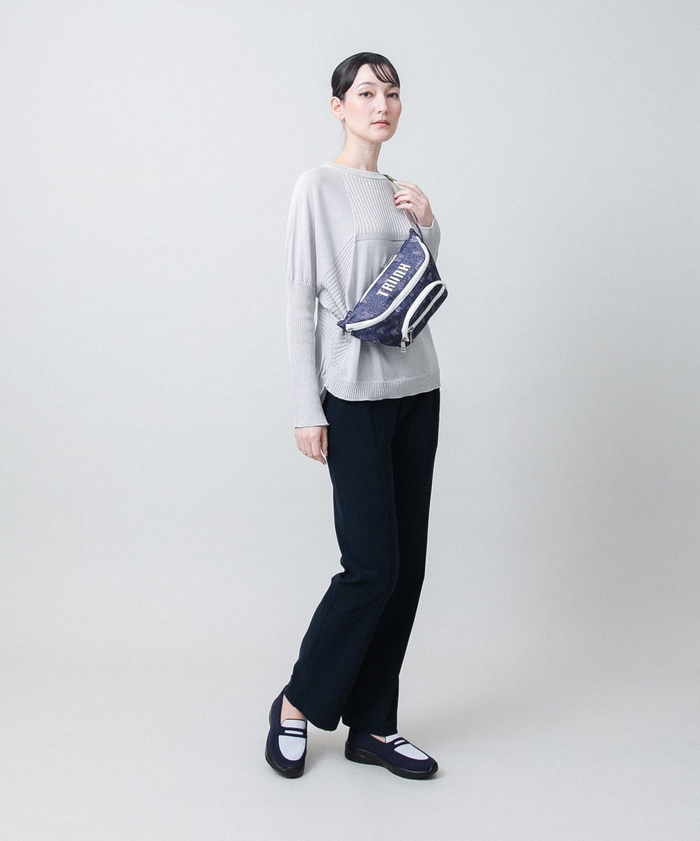 RSFJE11330 TRUNK HIROKO KOSHINO(ヒロココシノ) 和紙リブニットプルオーバー/日本製 グレー