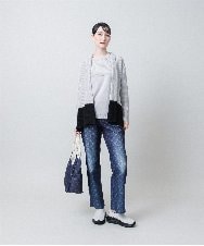 RSFJE11330 TRUNK HIROKO KOSHINO(ヒロココシノ) 和紙リブニットプルオーバー/日本製 グレー