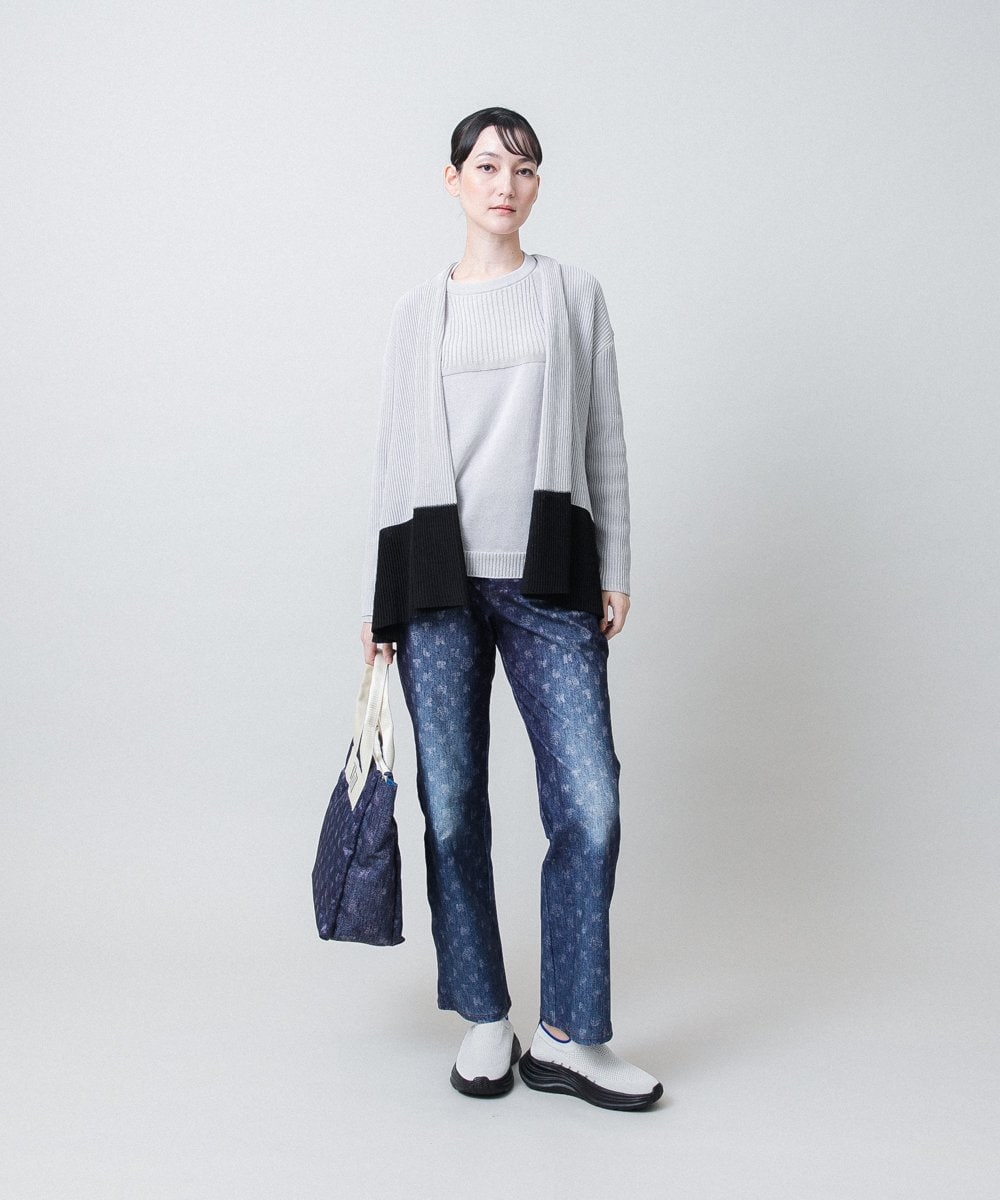 RSFJE11330 TRUNK HIROKO KOSHINO(ヒロココシノ) 和紙リブニットプルオーバー/日本製 グレー
