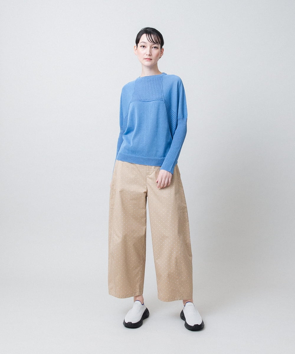 RSFJE11330 TRUNK HIROKO KOSHINO(ヒロココシノ) 和紙リブニットプルオーバー/日本製 グレー