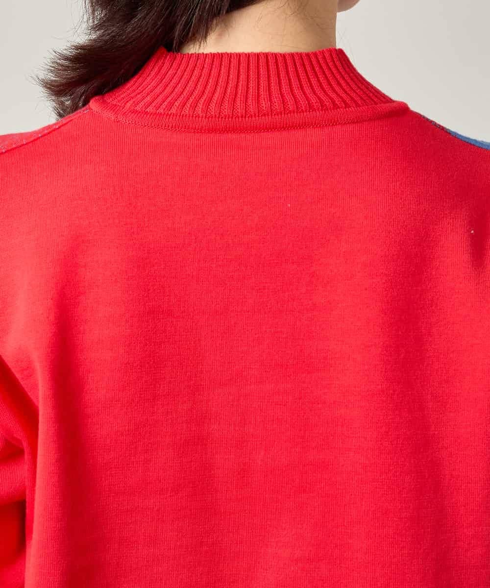 RSFJE18360 TRUNK HIROKO KOSHINO(ヒロココシノ) アートリーフデザインニットプルオーバー/日本製 ブルー