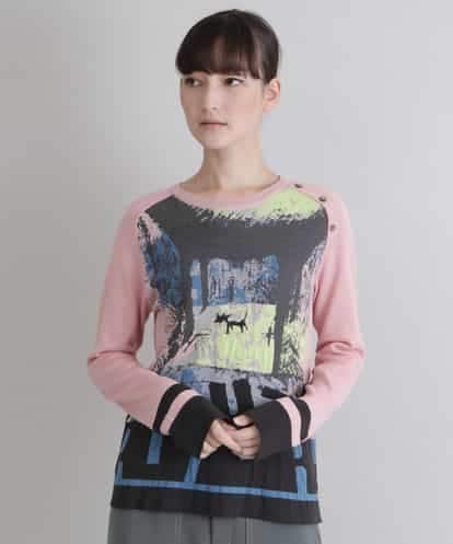 RSFJQ10290 TRUNK HIROKO KOSHINO 【日本製】DOGジャガードニット