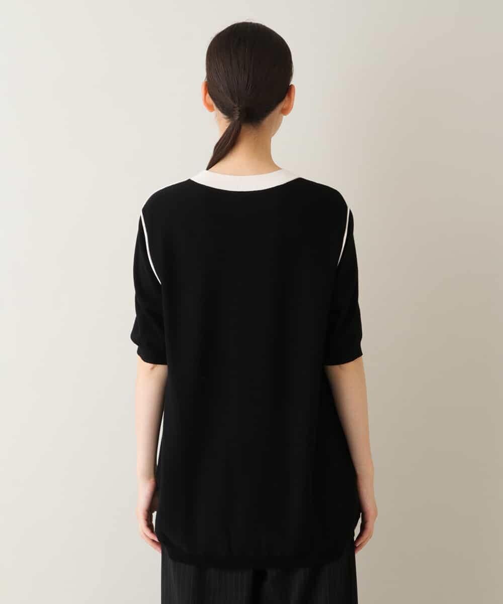 RSFJT01330 TRUNK HIROKO KOSHINO(ヒロココシノ) パイピングニットプルオーバー ブラック