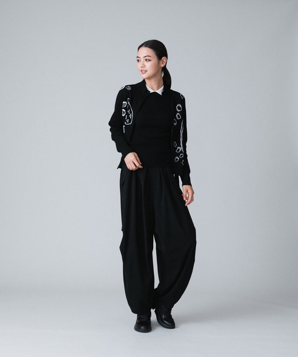 RSFJT11270 TRUNK HIROKO KOSHINO(ヒロココシノ) 襟付きデザインニットプルオーバー ベージュ