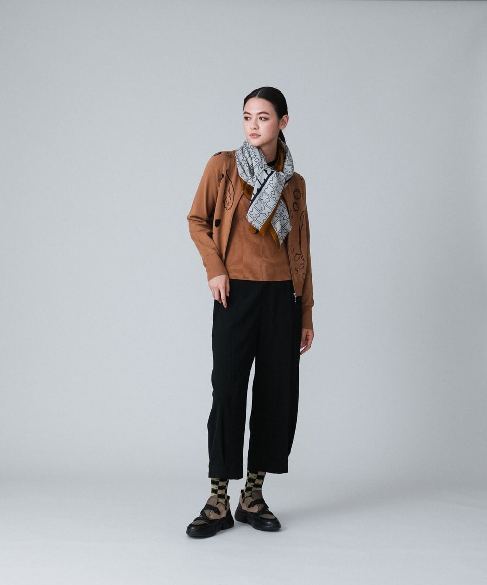 RSFJT11270 TRUNK HIROKO KOSHINO(ヒロココシノ) 襟付きデザインニットプルオーバー ベージュ