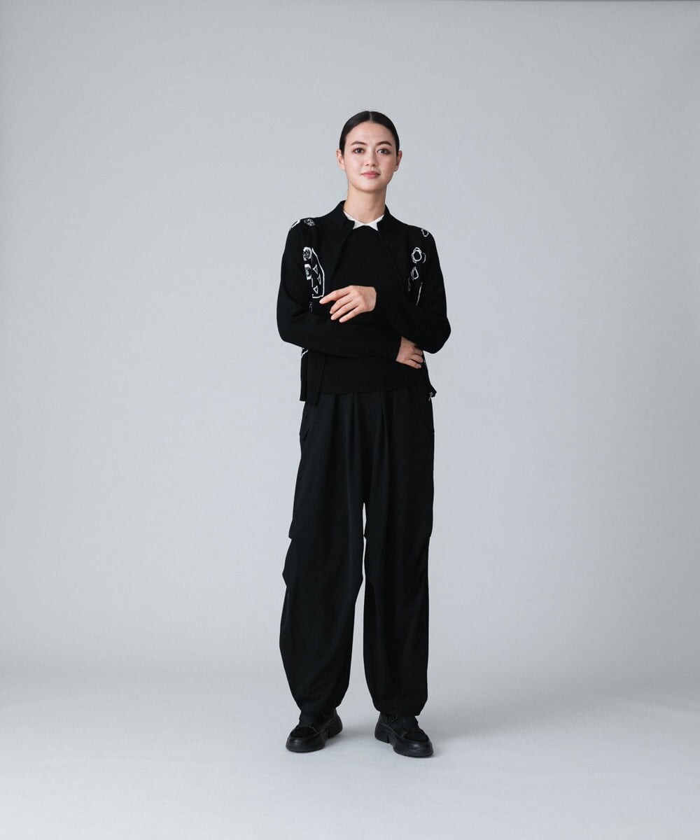 RSFJT11270 TRUNK HIROKO KOSHINO(ヒロココシノ) 襟付きデザインニットプルオーバー ベージュ