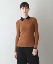 RSFJT11270 TRUNK HIROKO KOSHINO(ヒロココシノ) 襟付きデザインニットプルオーバー ベージュ