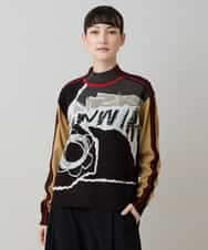 25SS HIROKO KOSHINO ヒロココシノ アートプリントプルオーバー アートプリントプルオーバー/日本製/洗える(カットソー・Tシャツ