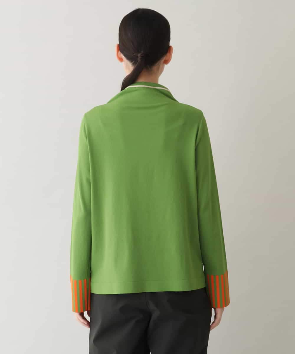 RSFLW12390 TRUNK HIROKO KOSHINO(ヒロココシノ) 立体モチーフインターシャニットプルオーバー/日本製 グリーン