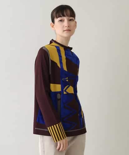 RSFLW12390 TRUNK HIROKO KOSHINO 立体モチーフインターシャニットプルオーバー/日本製