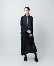 RSHAD03430 TRUNK HIROKO KOSHINO(ヒロココシノ) ナイロンハイテンションデザインスカート/洗える ブラック