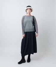 RSHAD03430 TRUNK HIROKO KOSHINO(ヒロココシノ) ナイロンハイテンションデザインスカート/洗える ブラック
