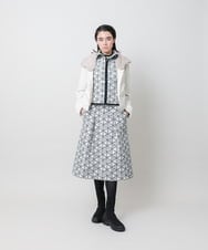 RSHAH11540 TRUNK HIROKO KOSHINO(ヒロココシノ) スノーフレークプリントタックスカート/洗える アイボリー