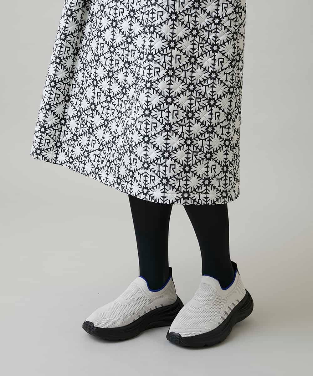RSHAH11540 TRUNK HIROKO KOSHINO(ヒロココシノ) スノーフレークプリントタックスカート/洗える アイボリー