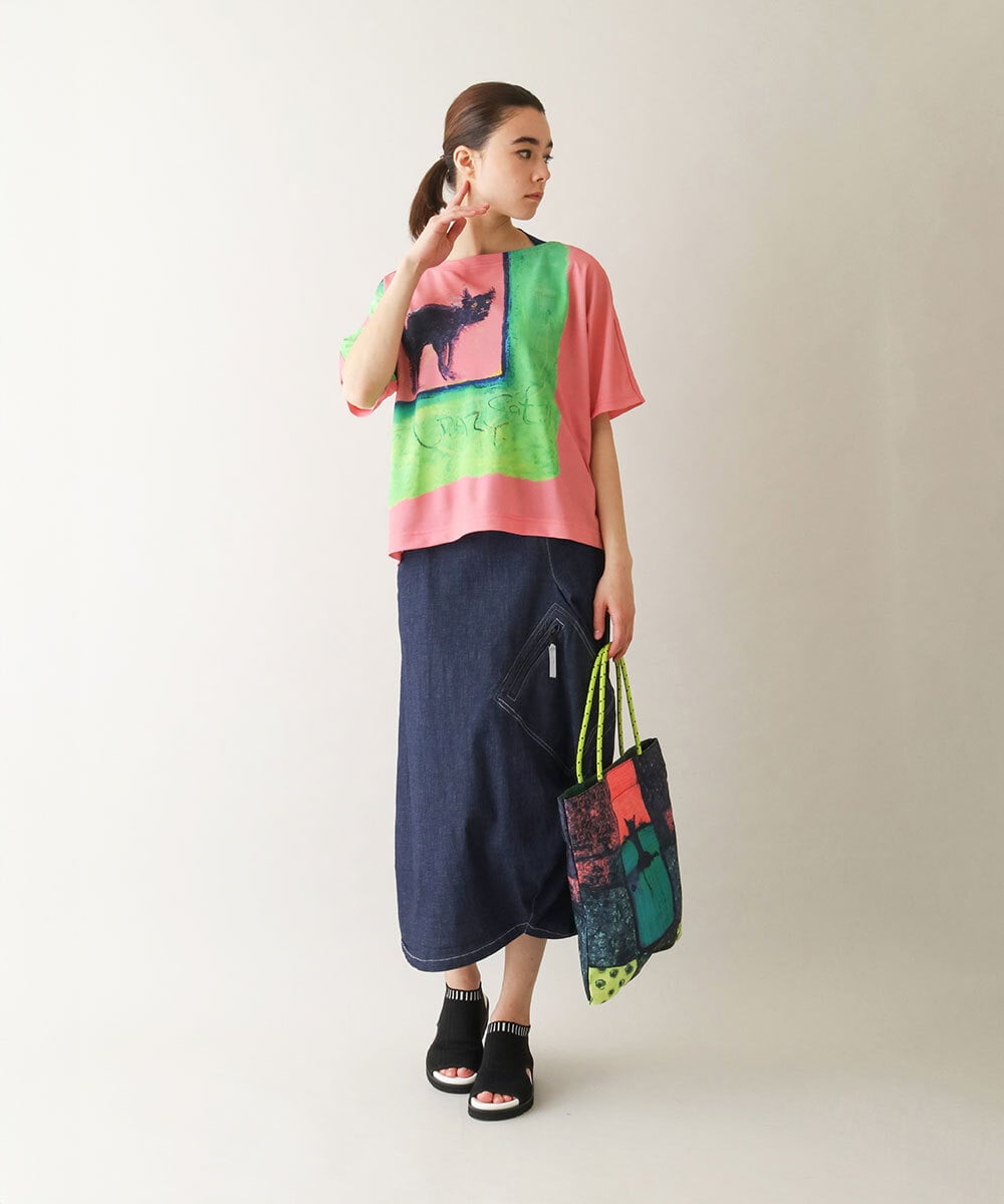 RSHGB03460 TRUNK HIROKO KOSHINO(ヒロココシノ) ストレッチデニムスカート/洗える ネイビー