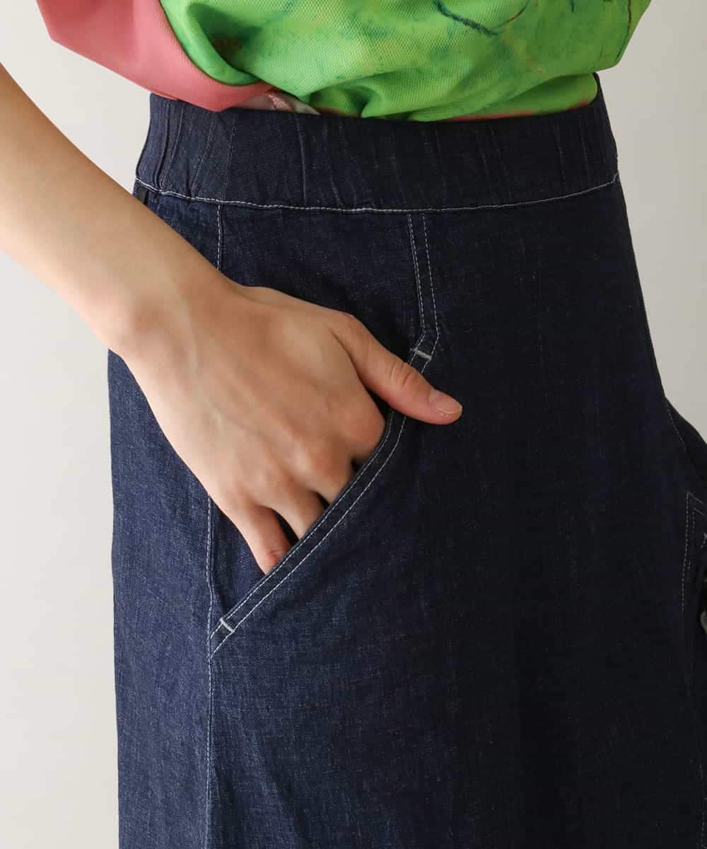 RSHGB03460 TRUNK HIROKO KOSHINO(ヒロココシノ) ストレッチデニムスカート/洗える ネイビー