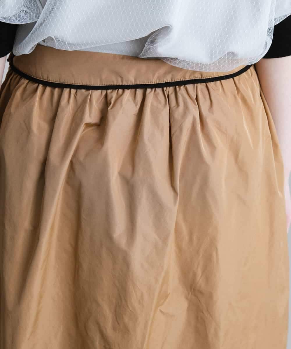 RSHGP03360 TRUNK HIROKO KOSHINO(ヒロココシノ) 【洗濯機で洗える】タフタギャザースカート ベージュ