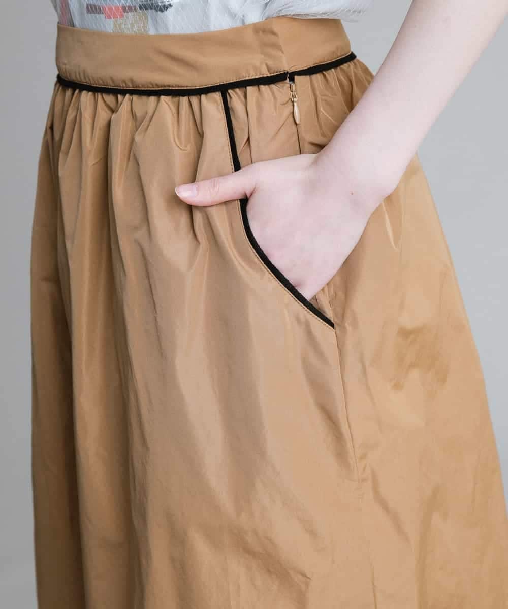 RSHGP03360 TRUNK HIROKO KOSHINO(ヒロココシノ) 【洗濯機で洗える】タフタギャザースカート ベージュ