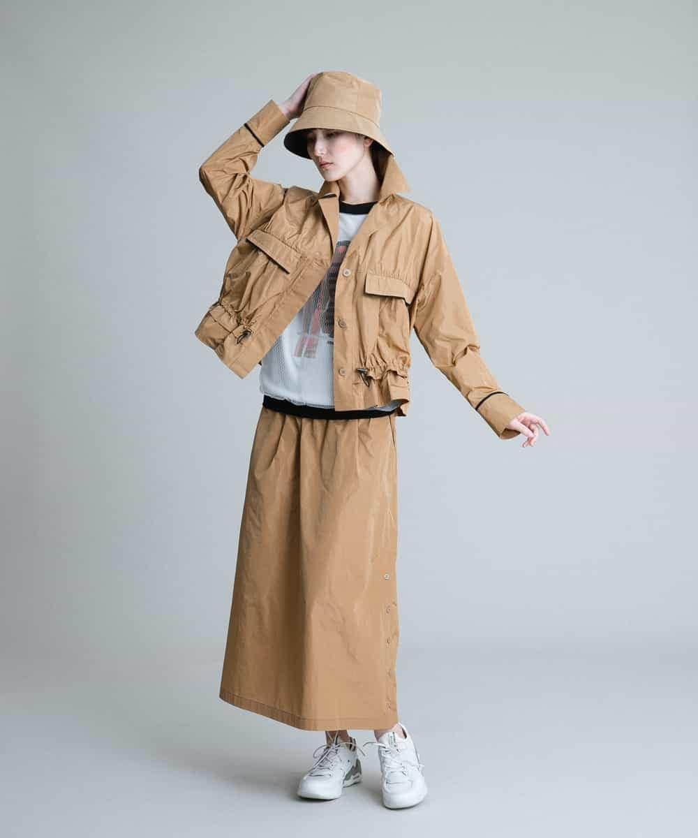 RSHGP03360 TRUNK HIROKO KOSHINO(ヒロココシノ) 【洗濯機で洗える】タフタギャザースカート ベージュ