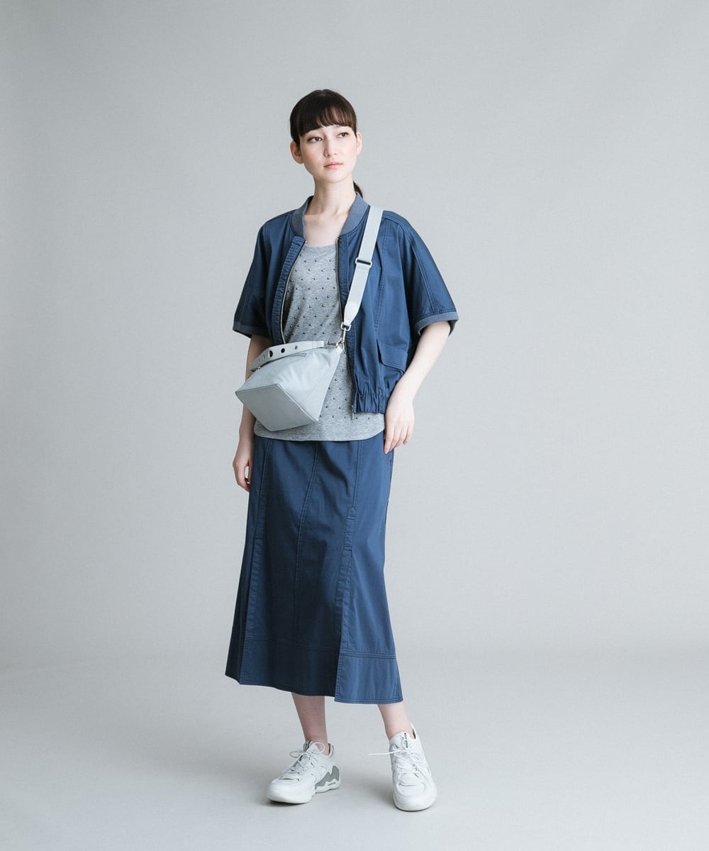 RSHGQ33360 TRUNK HIROKO KOSHINO(ヒロココシノ) 【洗濯機で洗える】配色ステッチスカート ネイビー