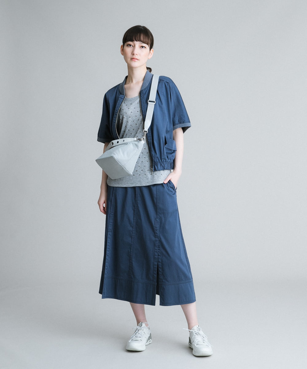 RSHGQ33360 TRUNK HIROKO KOSHINO(ヒロココシノ) 【洗濯機で洗える】配色ステッチスカート ネイビー
