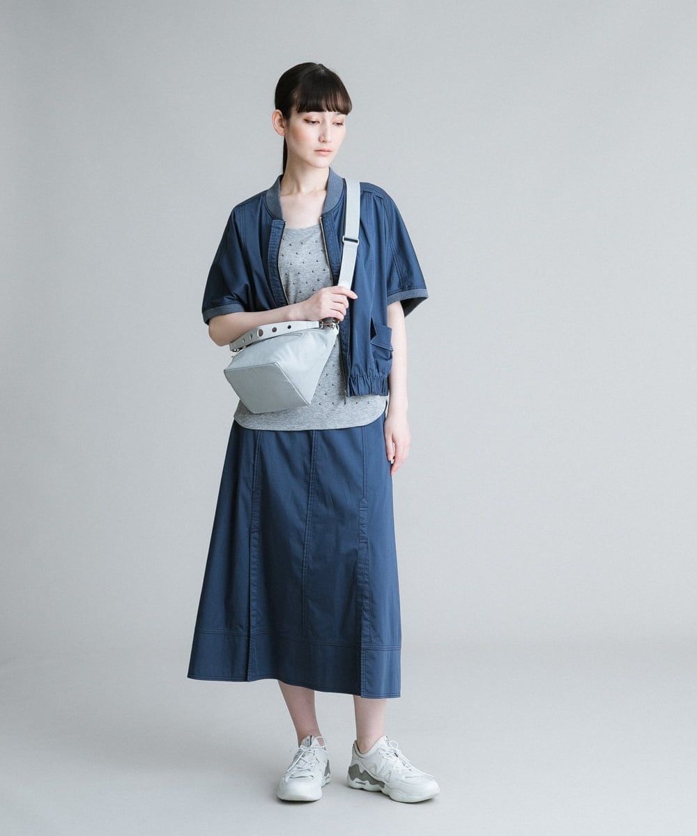 RSHGQ33360 TRUNK HIROKO KOSHINO(ヒロココシノ) 【洗濯機で洗える】配色ステッチスカート ネイビー