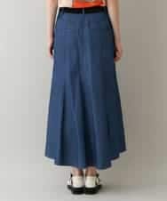 RSHGV03390 TRUNK HIROKO KOSHINO(ヒロココシノ) 【洗える】デニム切り替えAラインスカート ブルー