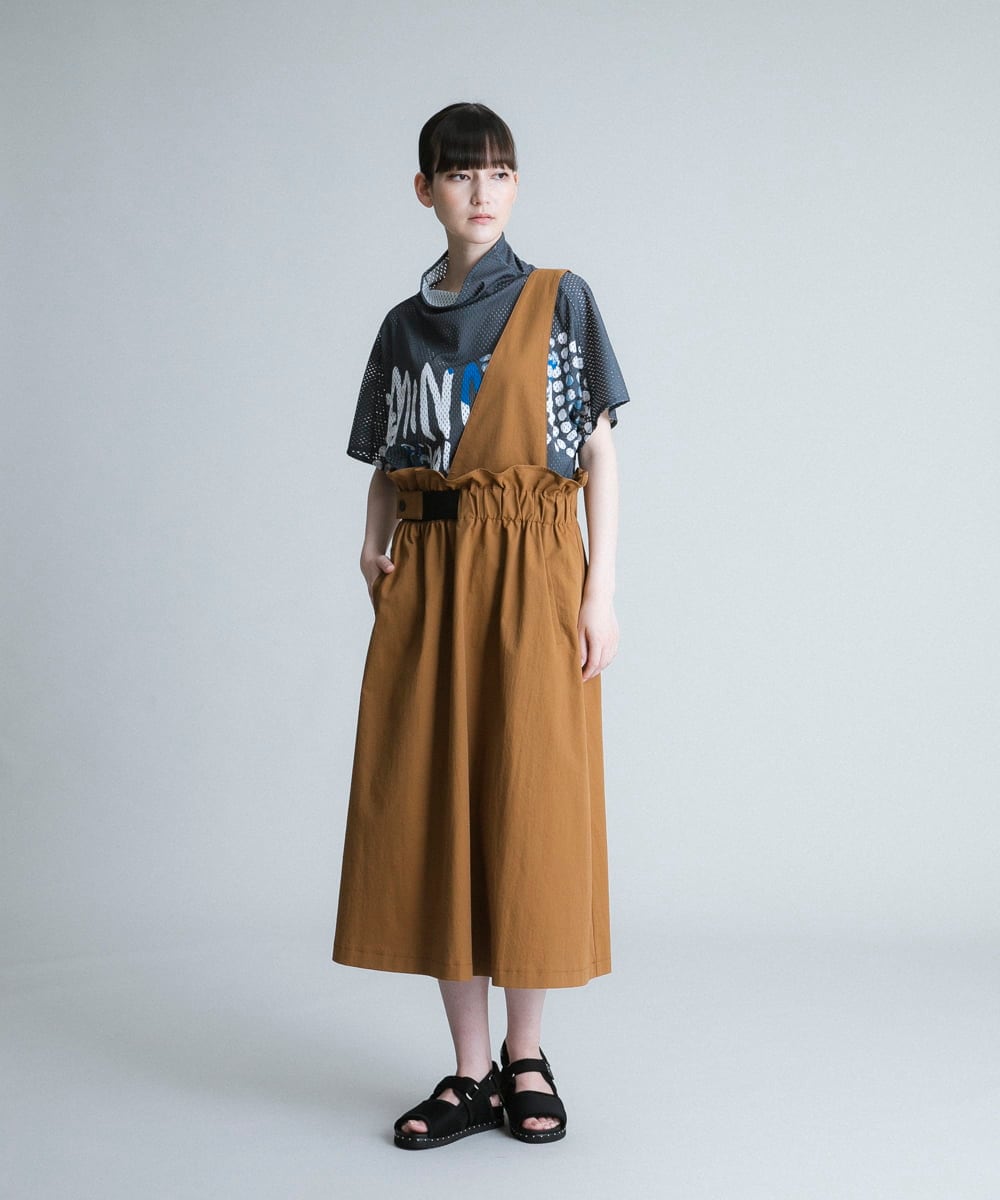 RSHHQ27400 TRUNK HIROKO KOSHINO(ヒロココシノ) 【洗濯機で洗える】ワンショルダージャンパースカート ベージュ