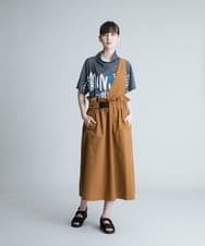 RSHHQ27400 TRUNK HIROKO KOSHINO(ヒロココシノ) 【洗濯機で洗える】ワンショルダージャンパースカート ベージュ