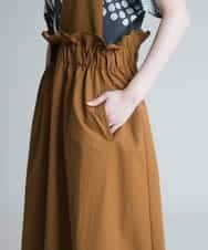 RSHHQ27400 TRUNK HIROKO KOSHINO(ヒロココシノ) 【洗濯機で洗える】ワンショルダージャンパースカート ベージュ