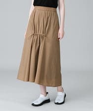 RSHHW03430 TRUNK HIROKO KOSHINO(ヒロココシノ) ドロストデザインパンチングタフタスカート /洗える ベージュ