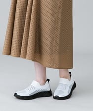 RSHHW03430 TRUNK HIROKO KOSHINO(ヒロココシノ) ドロストデザインパンチングタフタスカート /洗える ベージュ