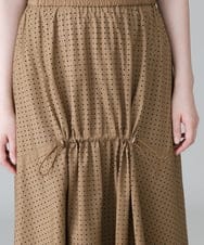 RSHHW03430 TRUNK HIROKO KOSHINO(ヒロココシノ) ドロストデザインパンチングタフタスカート /洗える ベージュ