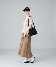 RSHHW03430 TRUNK HIROKO KOSHINO(ヒロココシノ) ドロストデザインパンチングタフタスカート /洗える ベージュ