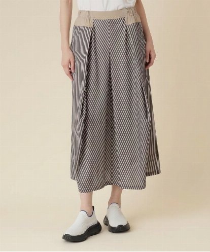RSHIE05490 TRUNK HIROKO KOSHINO トリコットストライプスカート/洗える