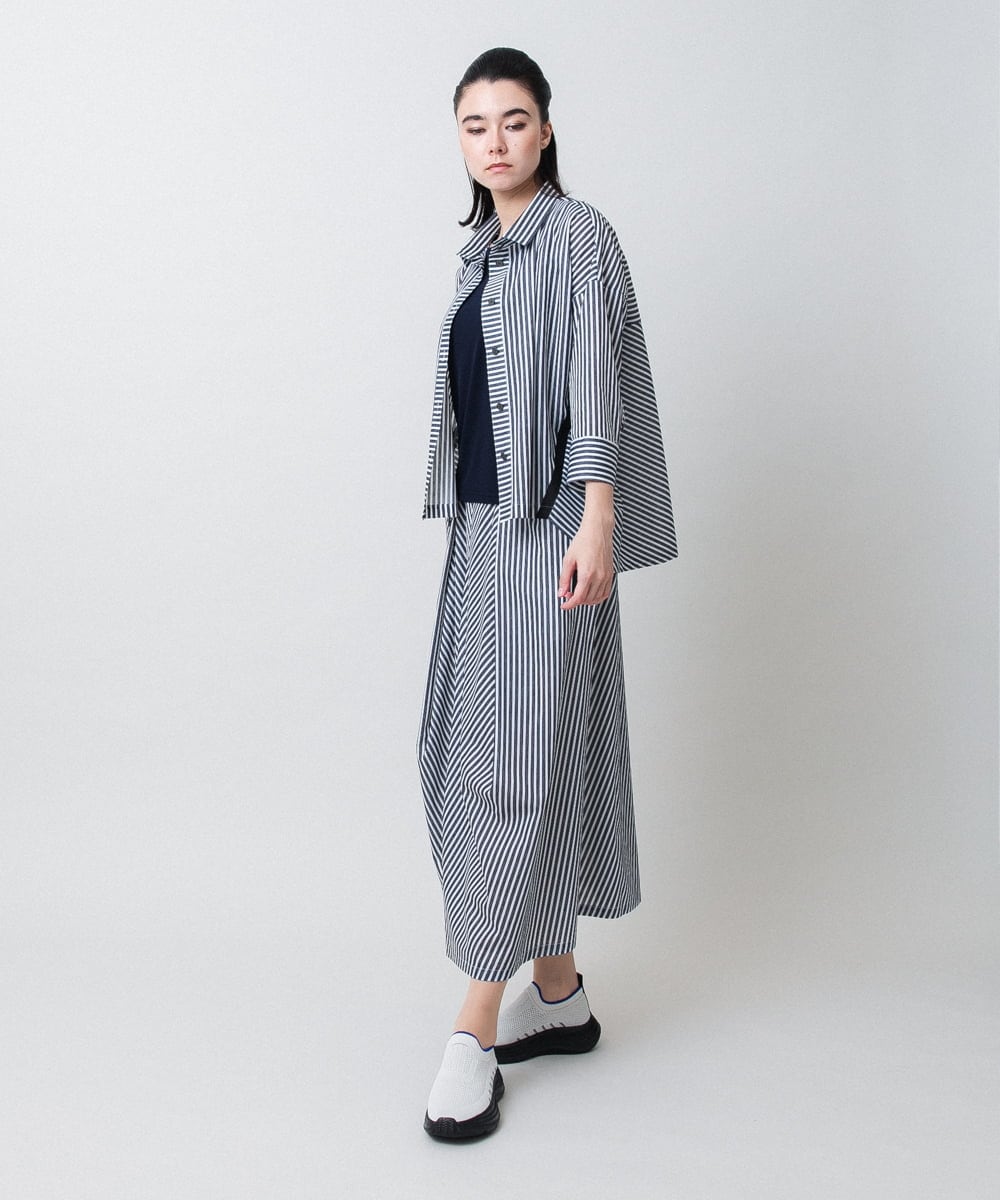 RSHIE05490 TRUNK HIROKO KOSHINO(ヒロココシノ) トリコットストライプスカート/洗える ベージュ