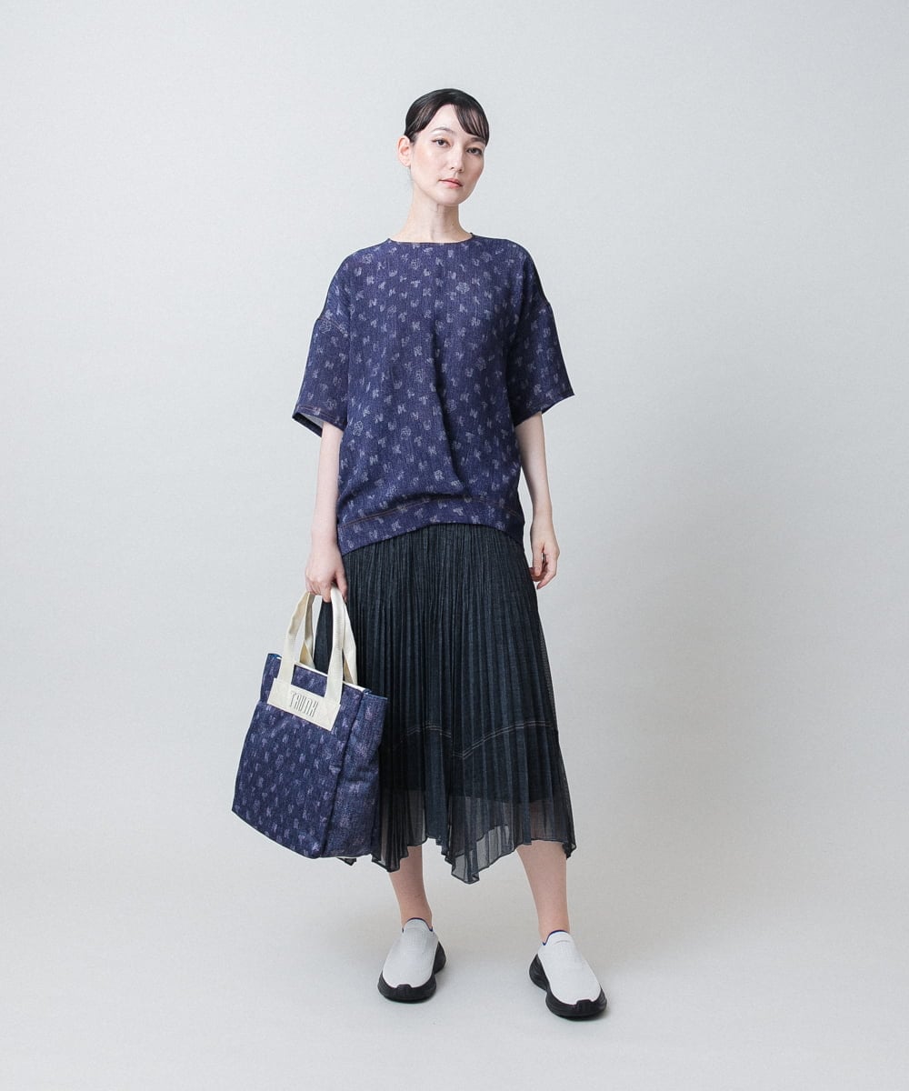 RSHJE08560 TRUNK HIROKO KOSHINO(ヒロココシノ) アコーディオンプリーツデニムスカート/洗える ブラック