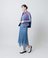 RSHJE08560 TRUNK HIROKO KOSHINO(ヒロココシノ) アコーディオンプリーツデニムスカート/洗える ブラック