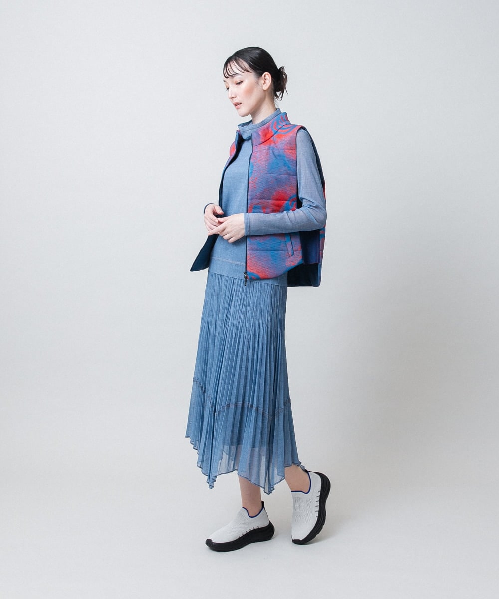 RSHJE08560 TRUNK HIROKO KOSHINO(ヒロココシノ) アコーディオンプリーツデニムスカート/洗える ブラック