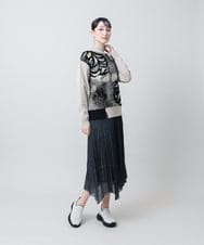 RSHJE08560 TRUNK HIROKO KOSHINO(ヒロココシノ) アコーディオンプリーツデニムスカート/洗える ブラック
