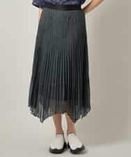 RSHJE08560 TRUNK HIROKO KOSHINO(ヒロココシノ) アコーディオンプリーツデニムスカート/洗える ブラック