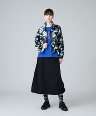 RSHJT12360 TRUNK HIROKO KOSHINO(ヒロココシノ) 【洗濯機で洗える】マットラインAラインスカート ネイビー
