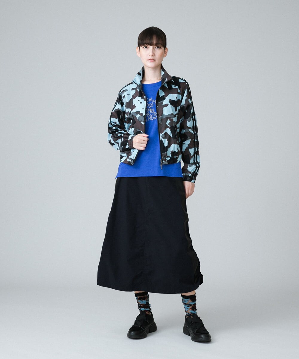 RSHJT12360 TRUNK HIROKO KOSHINO(ヒロココシノ) 【洗濯機で洗える】マットラインAラインスカート ネイビー