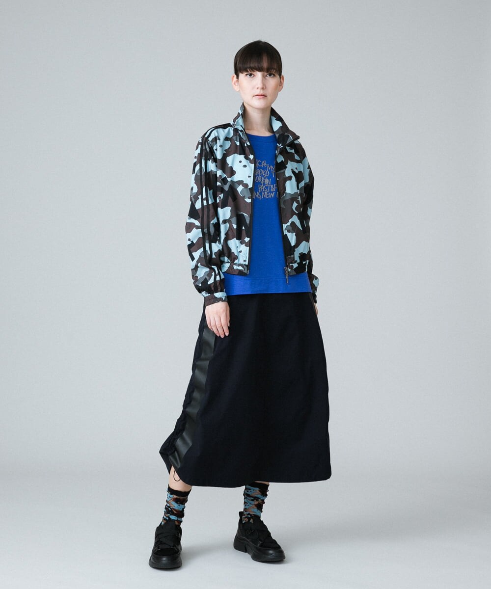 RSHJT12360 TRUNK HIROKO KOSHINO(ヒロココシノ) 【洗濯機で洗える】マットラインAラインスカート ネイビー