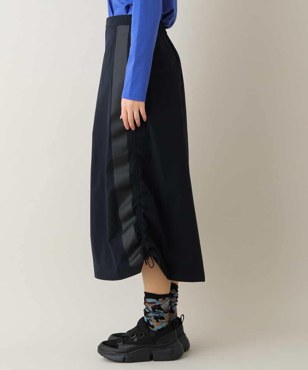 RSHJT12360 TRUNK HIROKO KOSHINO(ヒロココシノ) 【洗濯機で洗える】マットラインAラインスカート ネイビー