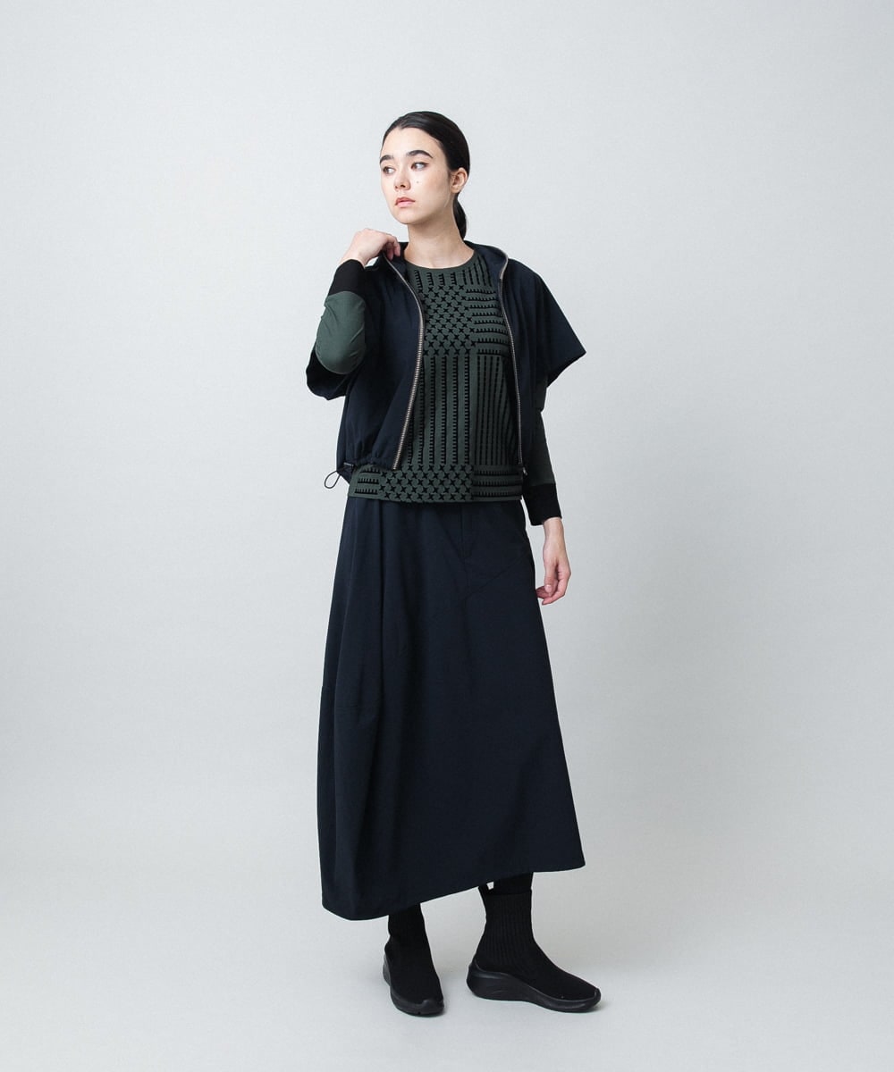 RSJAD01530 TRUNK HIROKO KOSHINO(ヒロココシノ) ナイロンハイテンションジップジャケット/洗える ブラック