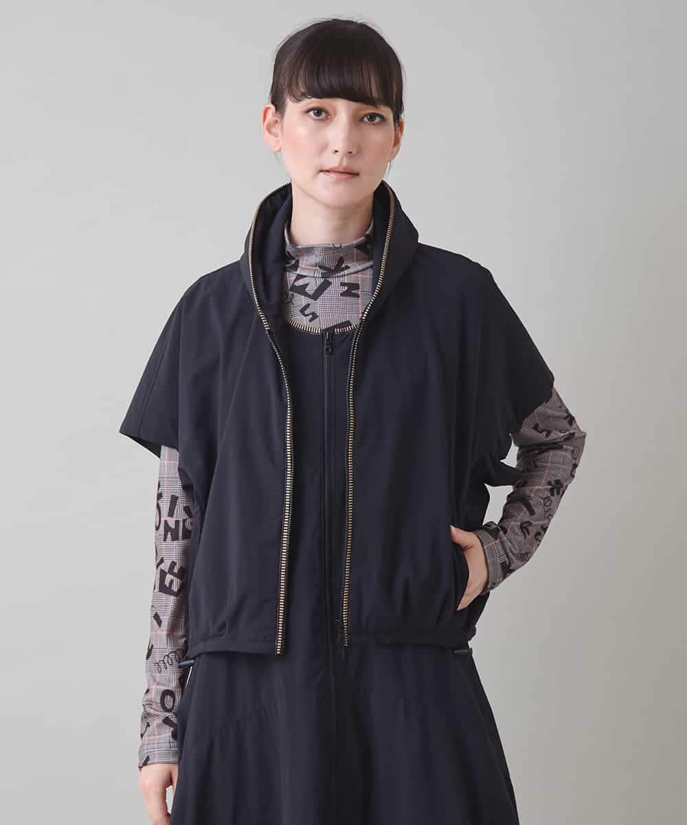 RSJAD01530 TRUNK HIROKO KOSHINO(ヒロココシノ) ナイロンハイテンションジップジャケット/洗える ブラック